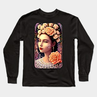 Vintage Asian Queen Art Long Sleeve T-Shirt